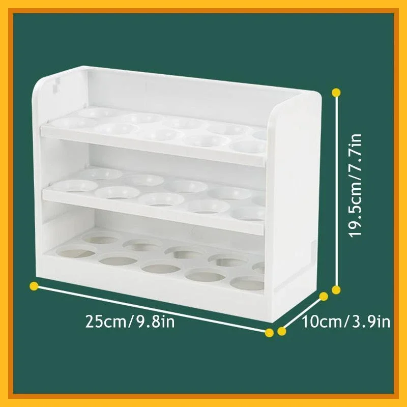 three layers creative flip egg storage box fridge organizer container household kitchen egg keep fresh rack can store 30 egg free global shipping