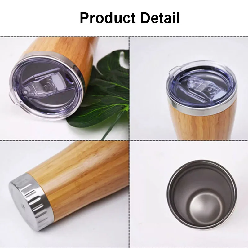 Бамбуковая кофейная чашка 520 мл дорожная кружка из нержавеющей стали для чая и