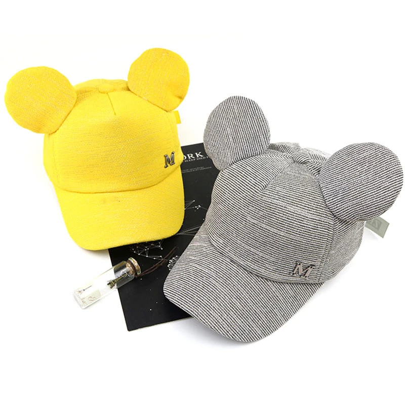 Детская бейсболка Sun Caps с большими ушами и вышитой буквой M, для мальчиков и девочек от 3 до 8 лет.