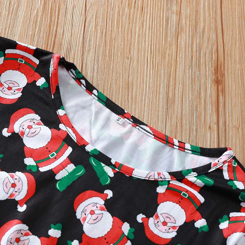 

RICORIT Women Vintage Christmas Sant Printed Dress Loose A-Line Costume Winter New Christmas Party Large Size XL Dresses