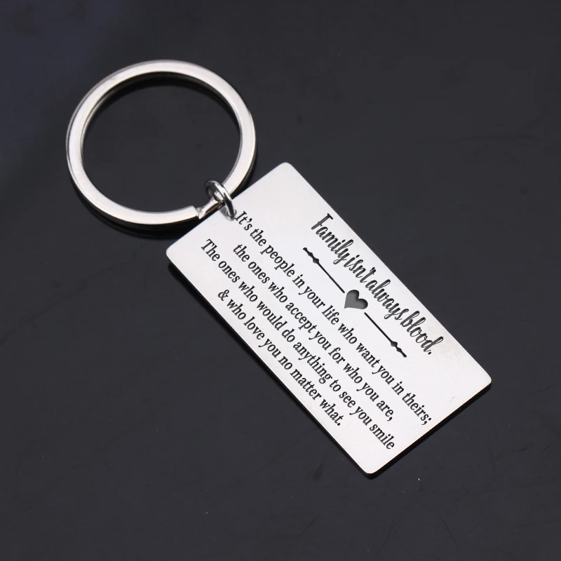 Семейный брелок из нержавеющей стали: семья не всегда кровь. Это те люди в вашей