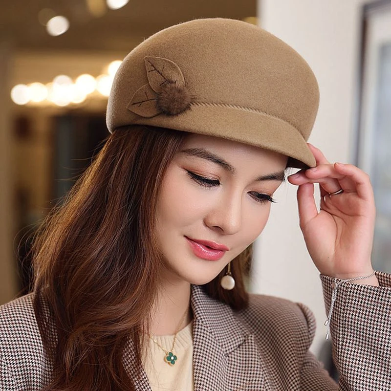 Женская шерстяная шапка подарок для мамы осень и зима модная вечерние вечеринок