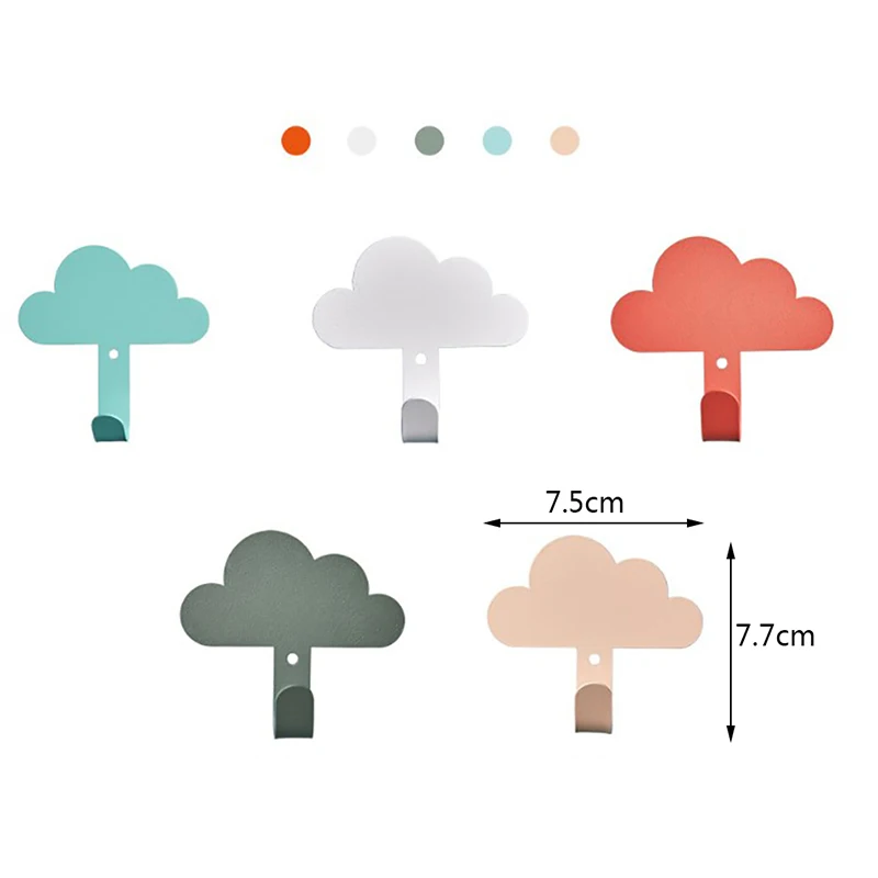 

Nordic clouds on the hook wall hanging coat hook metal creative cartoon no-hole hanging stick hook
