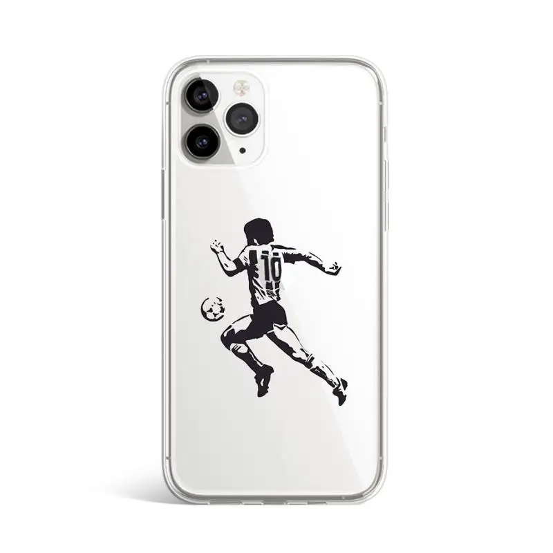 

caetoon Maradona Phone Case Transparent for iPhone 11 12 mini pro XS MAX 8 7 6 6S Plus X 5S SE 2020 XR
