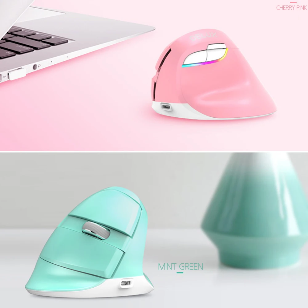Delux M618 Вертикальная Эргономичная мышь 2 4G USB оптическая геймерская офисная