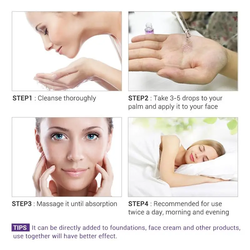 Сыворотка для лица Lanbena увлажняет кожу экстрактор черники пептид с гиалуроновой