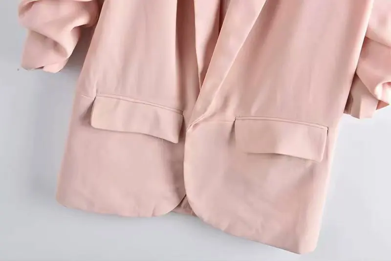 

Autumn Fashion Blazer Jacket Women Casual Notched Collar Pockets Long Sleeve Work Suit Coats Office Lady Solid Blazers Plus Size