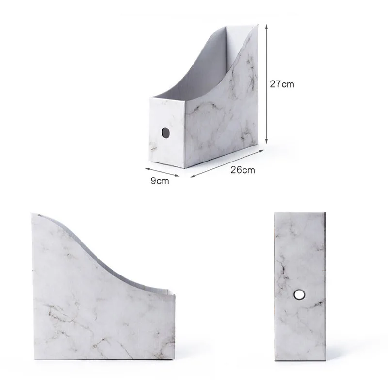 3-Layer Paper Storage Box and Finishing 1/3/5PCS Marble Pattern Multifunction Display Stand Rack Student Desk Book | Дом и сад