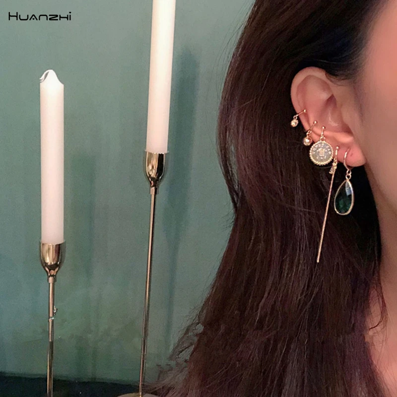 HZ 2019 5 шт./компл. геометрический капли воды Кристалл Кулон Стразы монета цепь