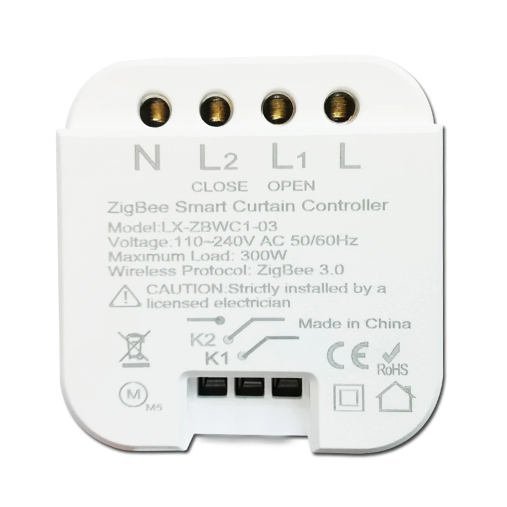 

Tuya ZigBee Curtain Switch Mini Smart Breaker Controller Concealed Curtain Modification On-off Device By Alexa Google Assistant