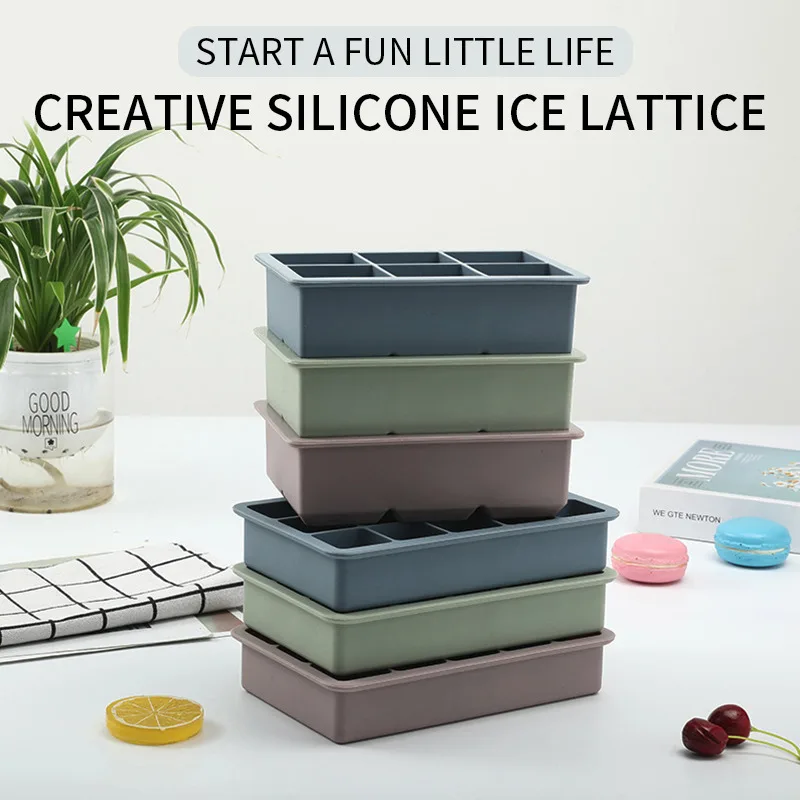 Silicone Ice Cube Mold Flexible Silicone Mould Ice Cube Tray  With Lid For Juice Popsicle Water Whiskey Baby Food Kitchen Gadget