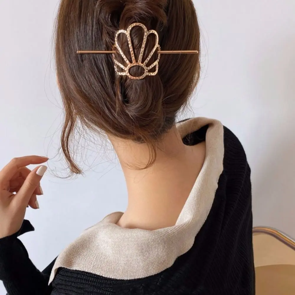 

1 PC Hair Stick Fan-Shaped Hair Stick Hairpin with Concave and Convex Face Retro Metal Elegant Hair Accessories