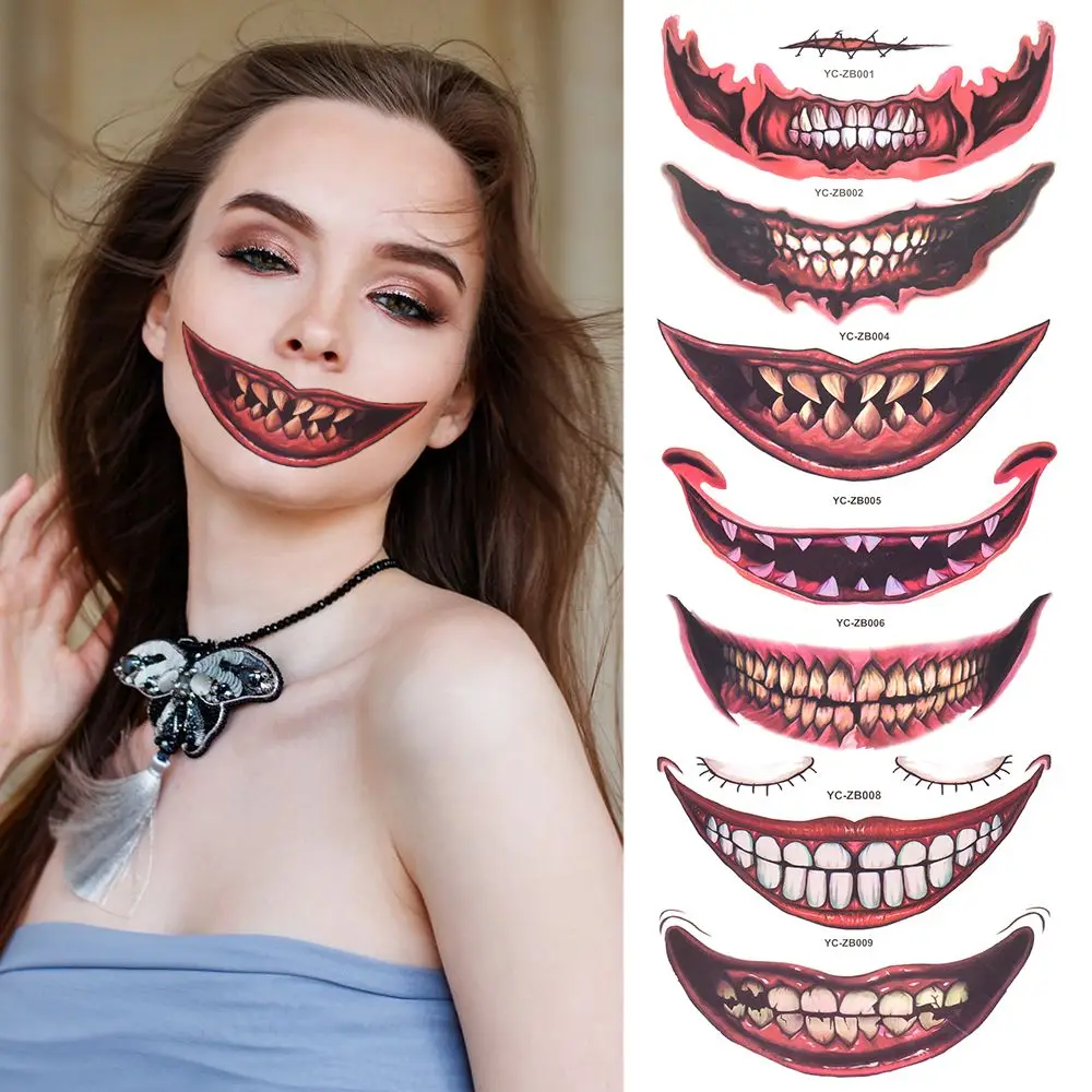 

Наклейки для губ, макияж, танцевальный тело, палка для рук, наклейки для татуировки, татуировки с большим ртом, водонепроницаемые