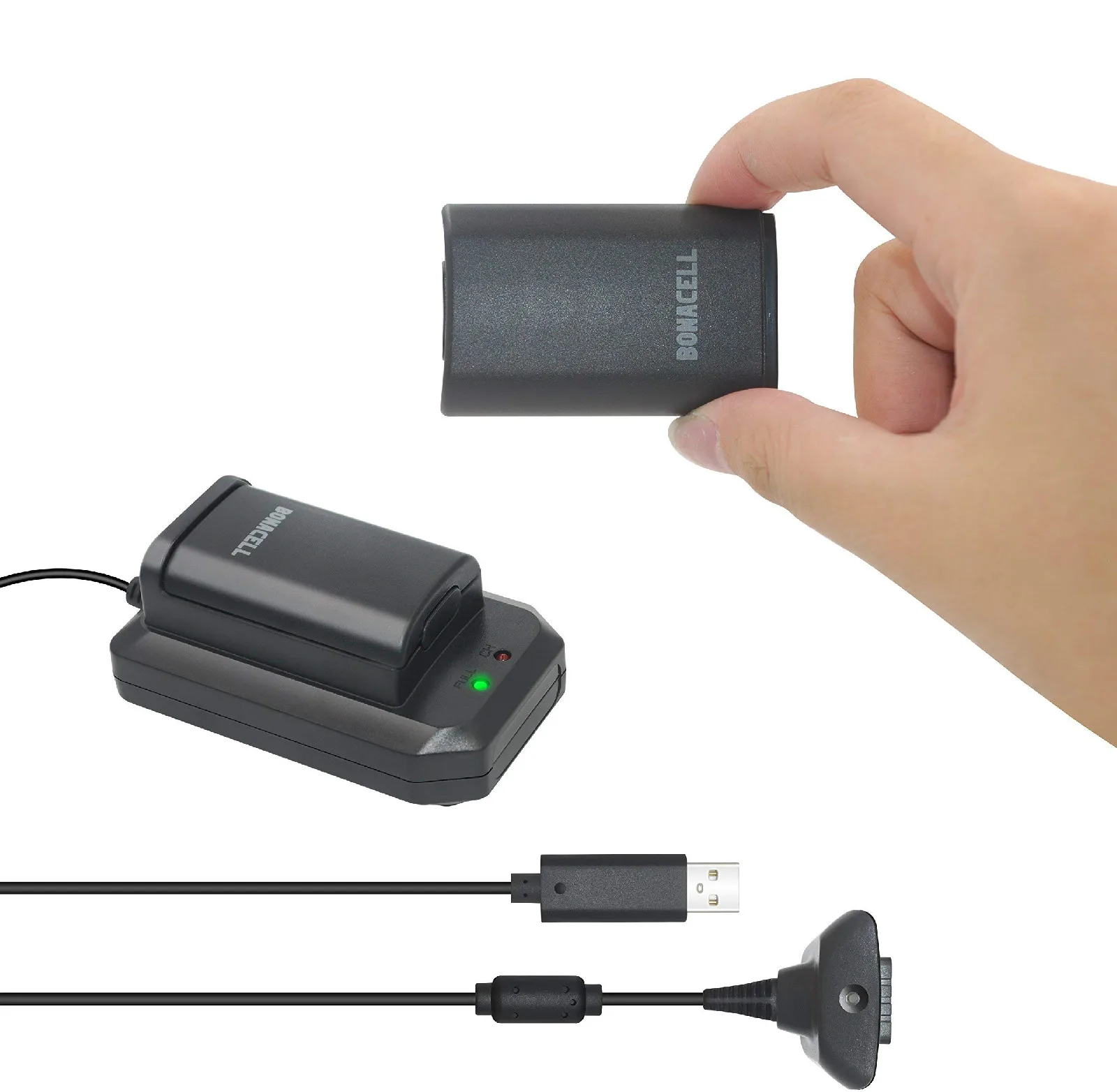 Bonadget 2200mAh Pack+Charger Cable For Xbox 360 Wireless Game Controller Gamepads Battery Pack Replacement | Электроника