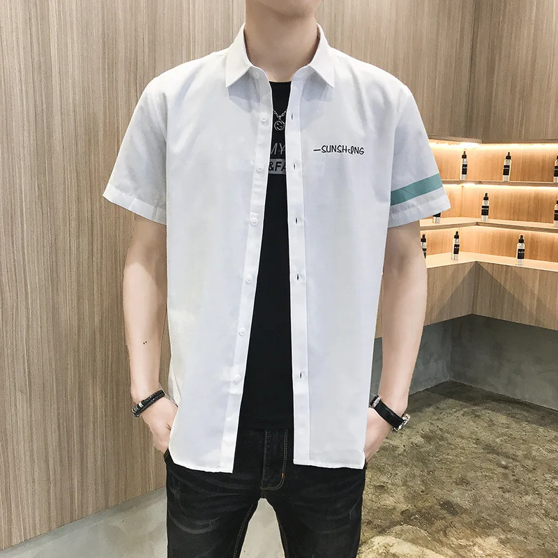 

Summer Short Sleeve Shirt Men's new Korean fashion summer top fashion slim versatile young men's shirt