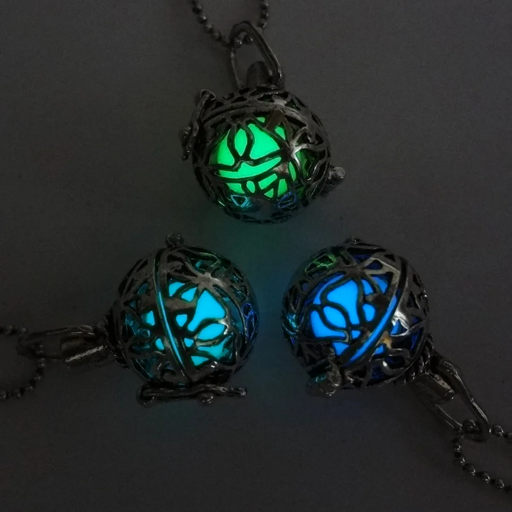 Ожерелье из полого войлочного шара с сияющим камнем цепочка античный винтажный