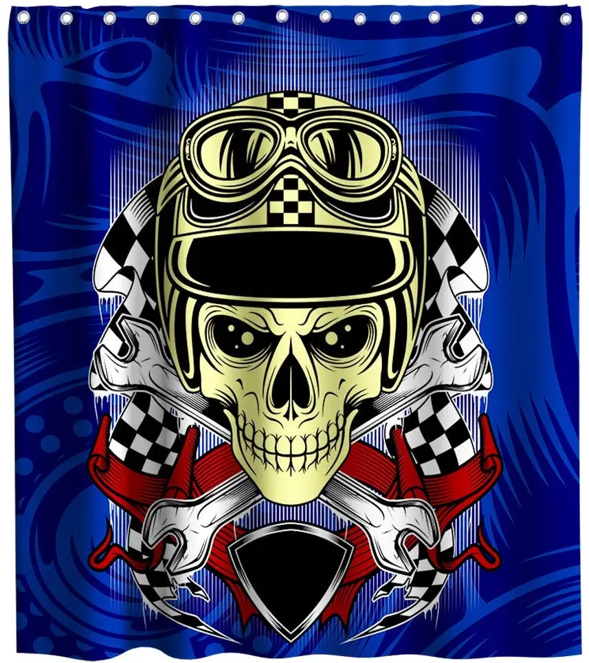 День мертвых Хэллоуин тема ванной декоративный набор черный серый синий|Шторы