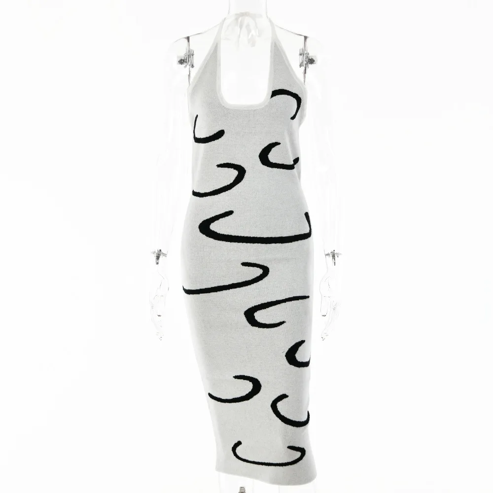 

Women Tunic Swimsuit Cover Up Beach Dress Summer Offers New Sexy Slim Neck Dyed Wool Skirt Line Print Polyester For Crochet Wear