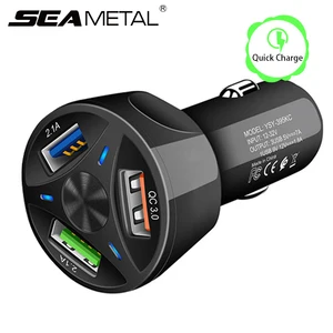 Автомобильное зарядное устройство для прикуривателя, 12 В, USB QC 3,0, быстрая зарядка, 3 USB-разветвителя, универсальный для Мобильный телефон DVR, GPS, MP3 аксессуаров