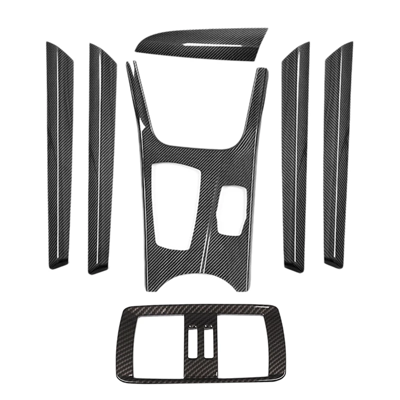 

Углеродного волокна панель для рычага переключения передач крышка отделка дверной панели комплект накладка с заднего выхлопной вентиляци...