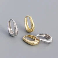 sterling silver 925 minimalist geometric hemp pattern hoop earrings gift for women gold trend 2021 accessories fine jewellery