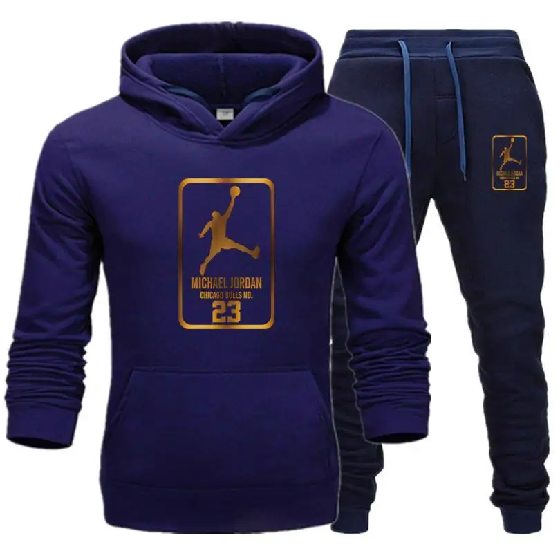 

New Men Hoodies Suit Tracksuit Sweatshirt Suit Fleece Hoodie+Sweat pants Jogging Homme Pullover 3XL Sporting Suit Male
