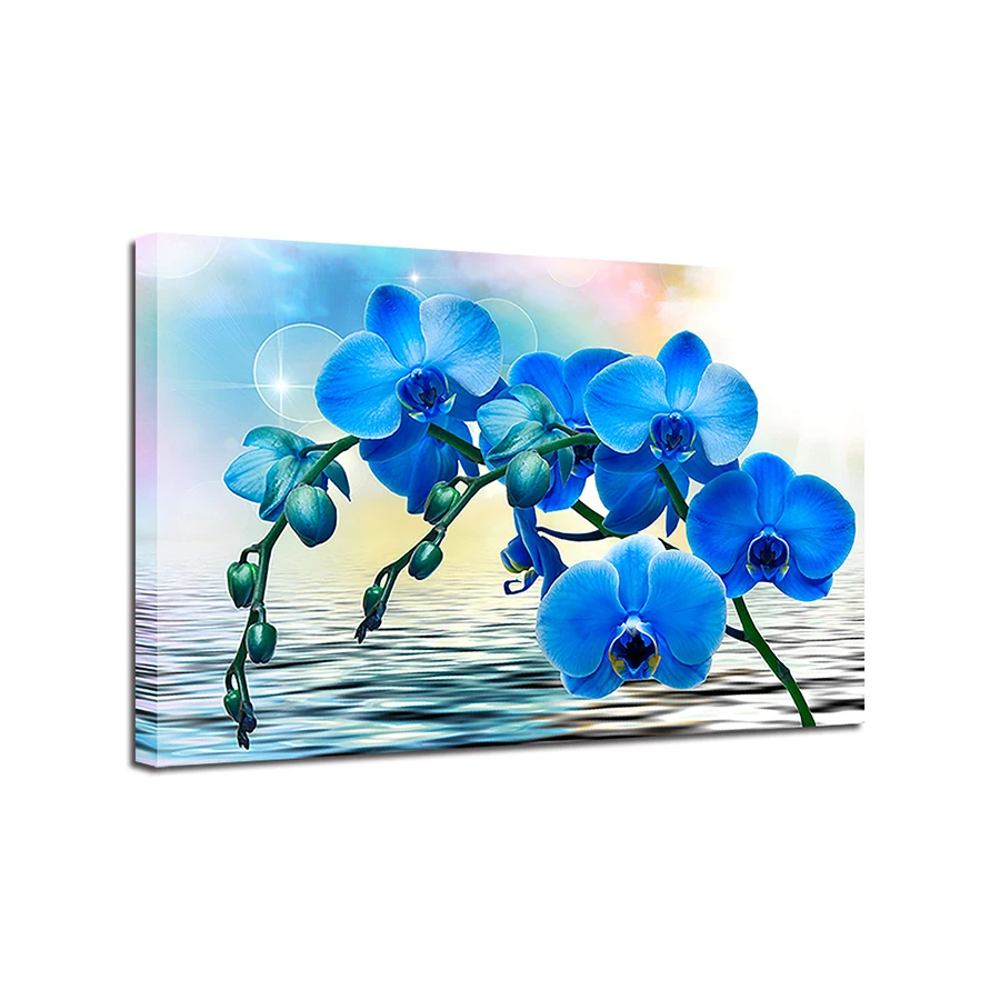 

Canvas Painting Wall Art Living Room Home Decor 1 Piece/Pcs Blue Moth Orchid Poster HD Print Beautiful Flower Pictures Framework