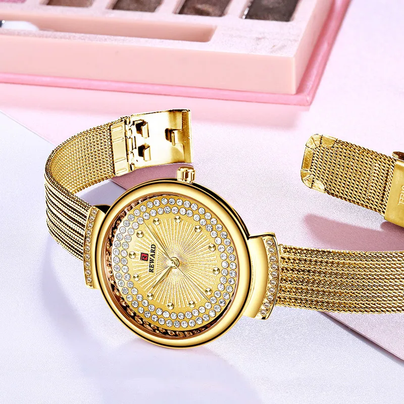 Reloj Muje роскошные Брендовые Часы с сетчатым ремешком женские модные кварцевые