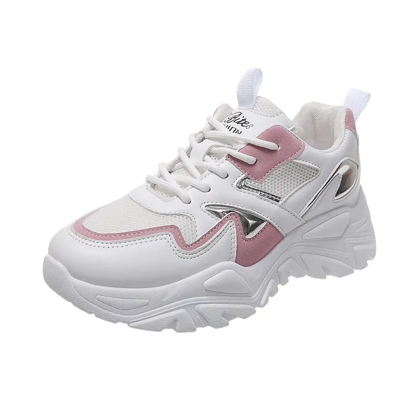 

Pop shoes women's fashion 2021 spring color matching leisure sports shoes women off white shoes height increase shoes sneakers