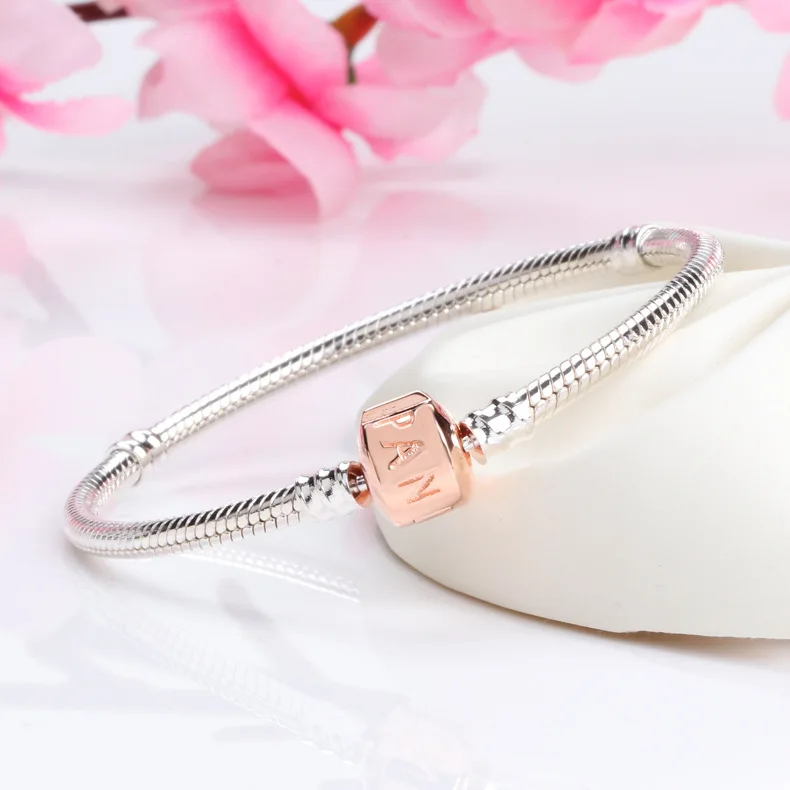 

Lorena Authentic 100% 925 Sterling Silver Classic Clasp Snake Bone Bracelet for women Gift