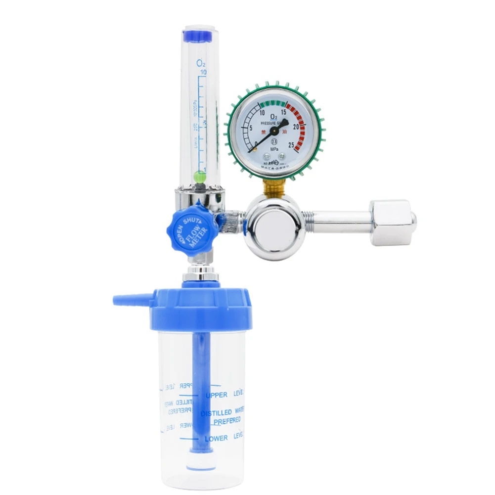 

Oxygen Regulator Pressure Reducer Inhalator G5/8 Inch Pressure Gauge Flow Meter Gas Reducing Valve Buoy Type Absorber