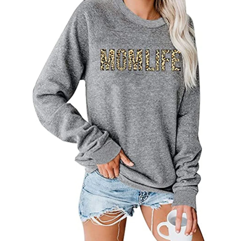 

Fashion Autumn Hoodies Women Letter Printed Loose Sweatshirt Streetwear Long Sleeve Pullovers Tops Round Neck Sweatshirt