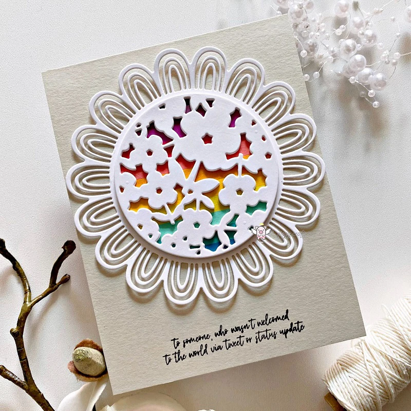 

Mmao Crafts Metal Steel Cutting Dies Flowers circle wreath frame Stencil For DIY Scrapbooking Paper/photo Cards Embossing Dies