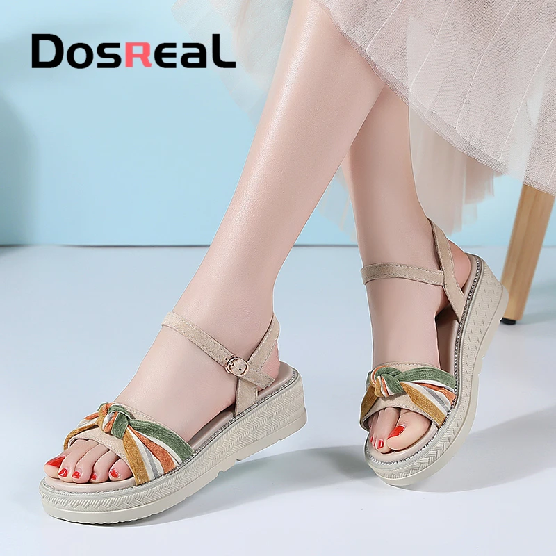 Dosreal летние женские сандалии 2020 новая женская обувь на плоской подошве Летняя