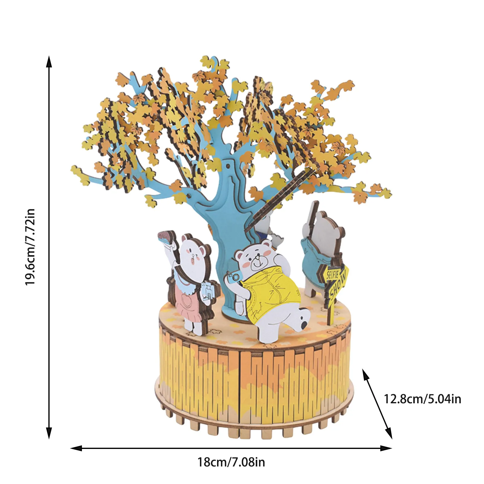 

New Design 3D Wooden Puzzle Handmade Music Box With Rotating Base Brain Teaser Model For Birthday Christmas Gift