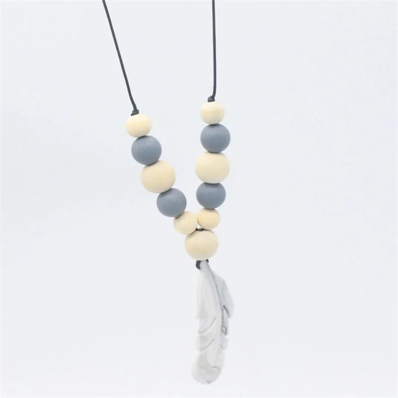 

Food Grade Silicone Teething Necklace Baby Teething Toy Silicone Beads Baby Teether Necklaces Chewing Toys Toddler Shower Gifts