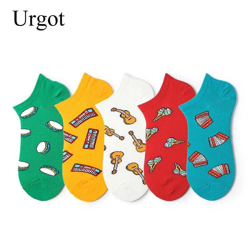 

Urgot 6 Pairs Men's Ankle Socks Spring Summer Personality Boat Socks Shallow Mouth Street Sen Cute Male Tide Brand Student Socks