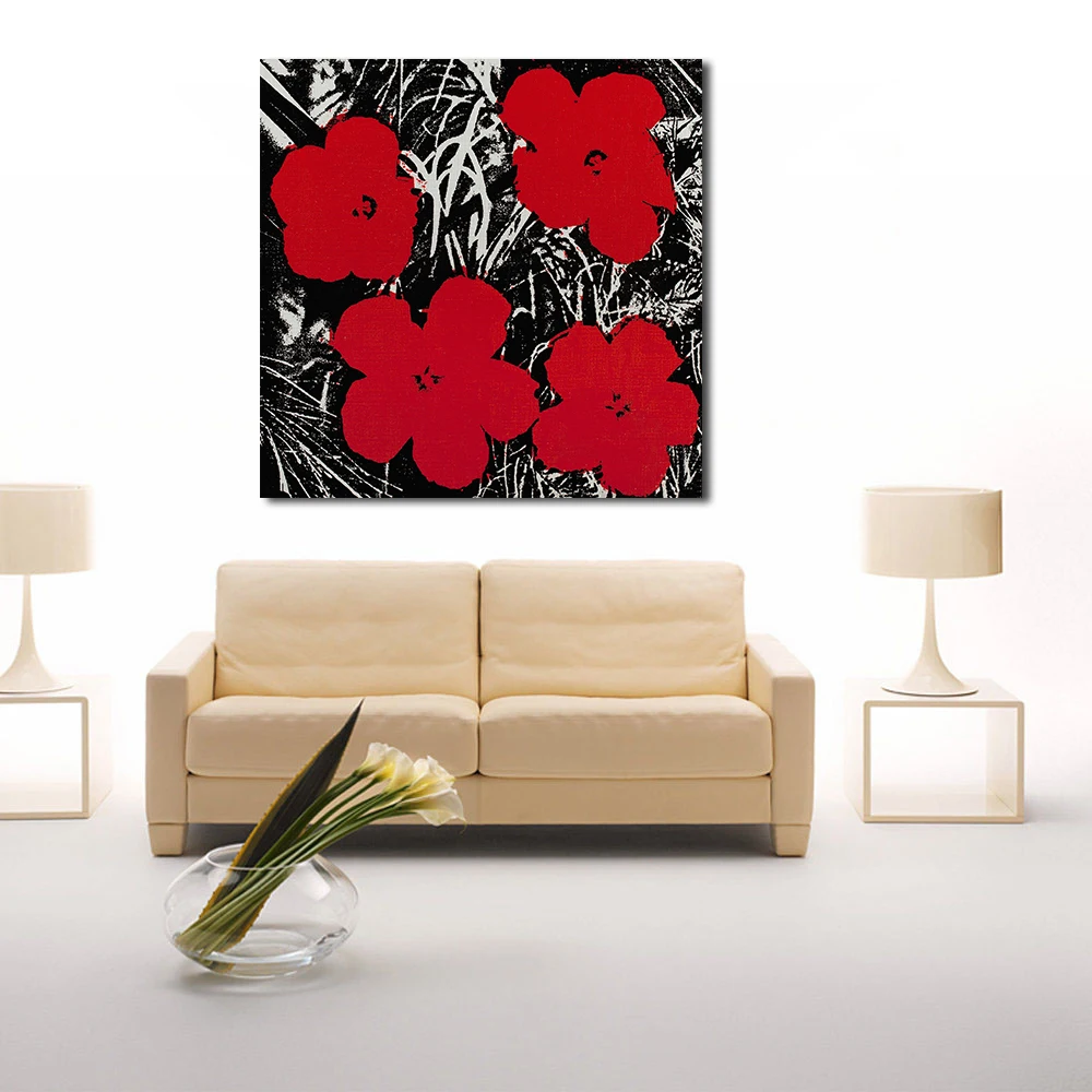 JQHYART маленькие красные цветы домашний декор холст современные картины на холсте