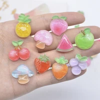 40pcsset new fruits cherry pineapple food planar hairband clip ornament crafts phone case decorations supplies