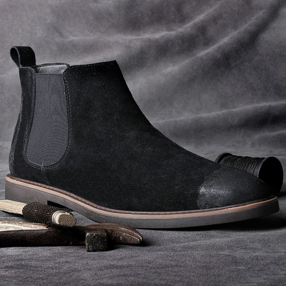 Ботинки Челси из натуральной кожи мужские кожаные ботильоны 40 46 брендовые