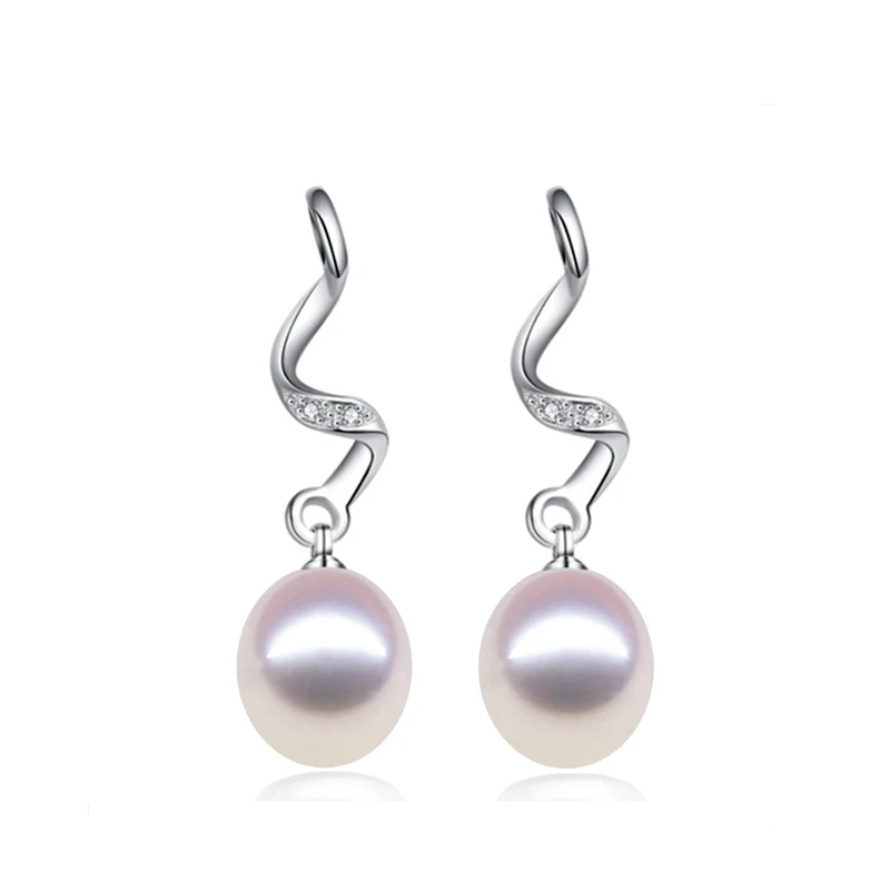 Женские серьги из серебра 925 пробы с натуральным жемчугом 8 9 мм|drop earrings|earrings