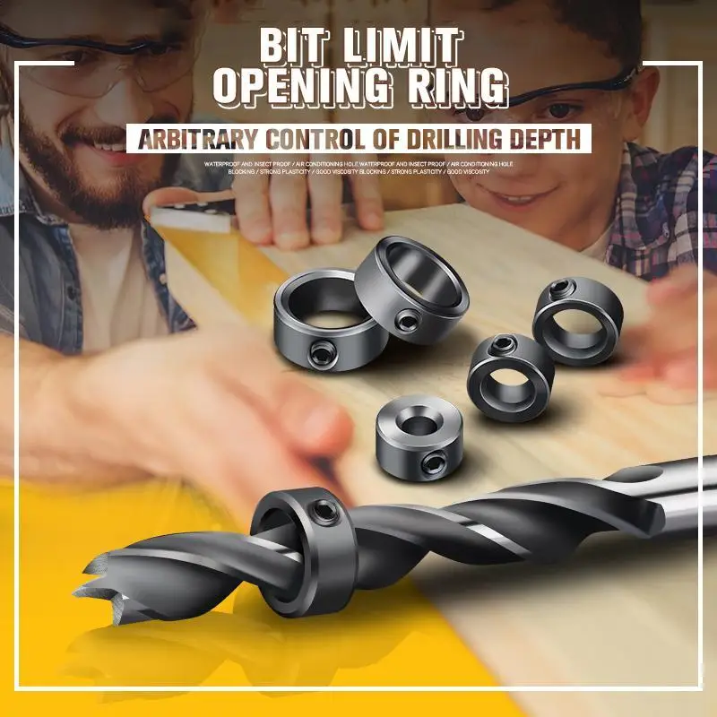 

9pcs/set 3-16mm Limit Ring Drill Woodworking Drill Clamp Positioning Ring Locator Drill Bit Depth Stop Collars Ring Positioner