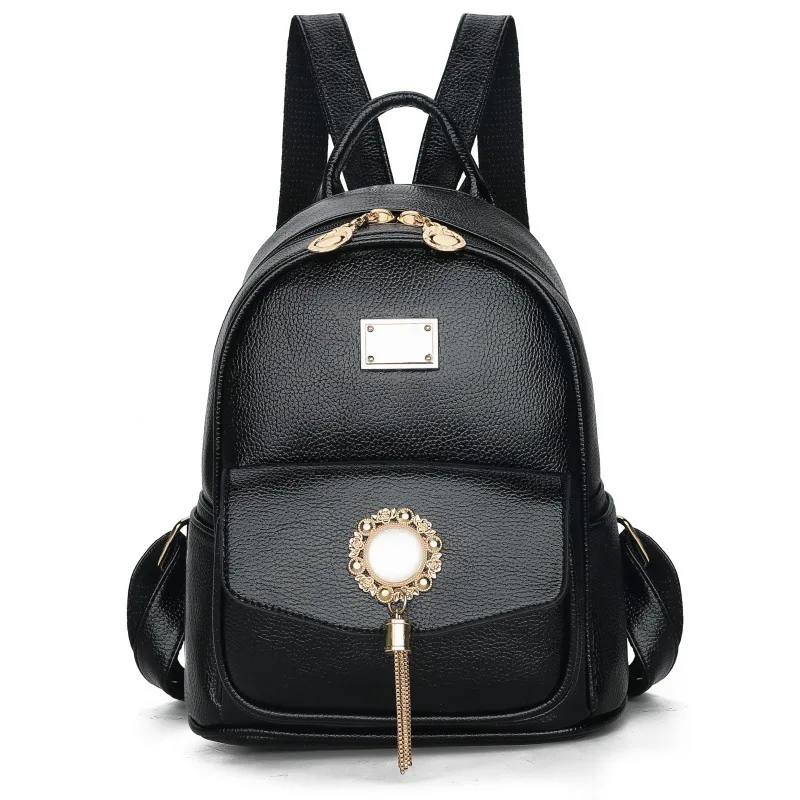 Женский Повседневный дорожный рюкзак с кисточками для девочек черный серый