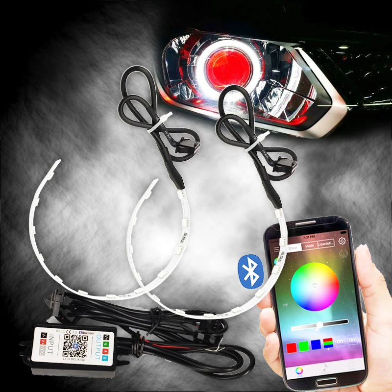 Автомобильная фара RGB светодиодный проектор Devil Denon Eyes Для APP Remote 3 0 дюйма Hella G5 Koito q5