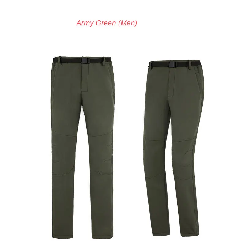 Army Green(men) Мужские и женские плотные брюки водонепроницаемые брюки для туризма высокое качество кемпинг рыбалка одежда ветрозащитная Осень-Зима теплые брюки для подростков взрослых - Цвет: Army Green(men)