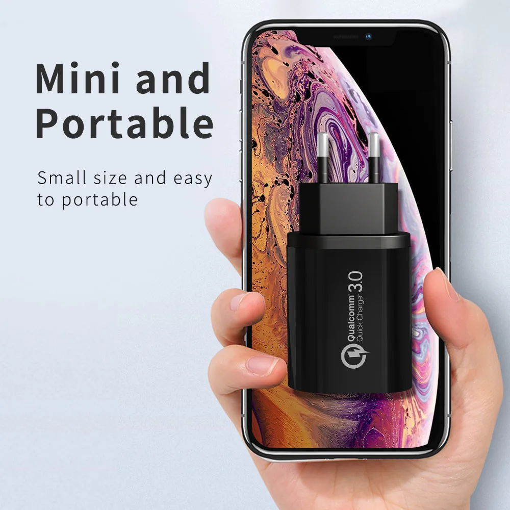 Зарядное устройство USB 18 Вт для iphone xiaomi huawei 5 В а 3 порта быстрая зарядка адаптер ЕС