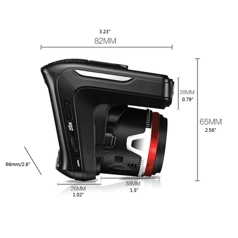 

2 in 1 Vehicle Raders Detector Car DVR 140 Wide Angle Camera Recorder Dashcam Recorder for Safety Driving