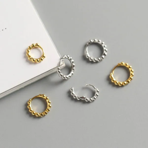 Женские серьги S925 Серебряный цвет круглые из бисера модные Очаровательные