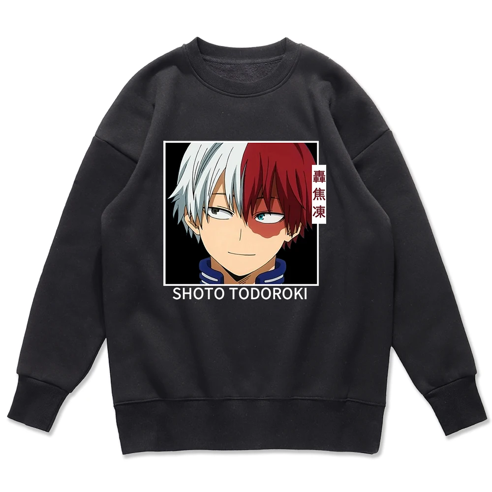 

Толстовка Todoroki Shoto мужская свободного кроя, аниме Моя геройская академия, Худи оверсайз, Креативная одежда с круглым вырезом, повседневная м...