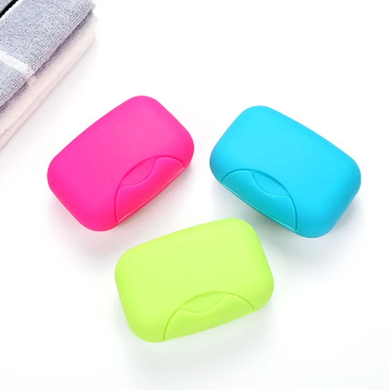 Портативный цветной пластиковый чехол для мыла контейнер мытья дома душа ванной